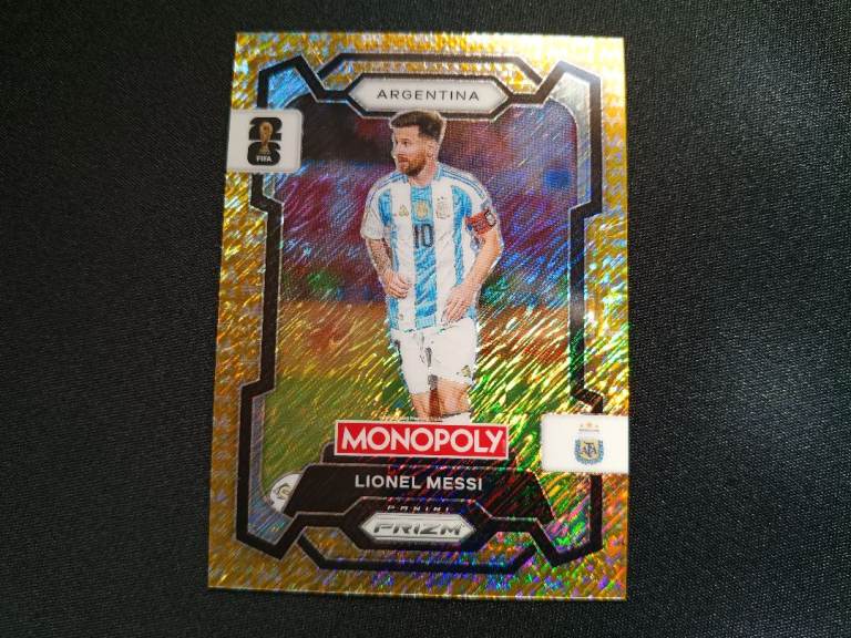 Monopoly Panini Prizm FIFA World Cup Lionel Messi Gold Shimmer #1 380/500