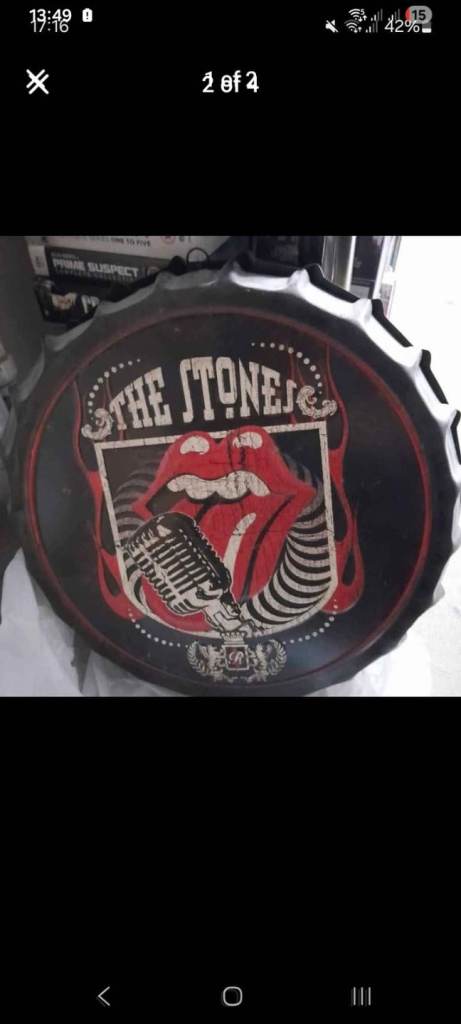 Large Bottle Caps. Guns n roses. Rolling stones.