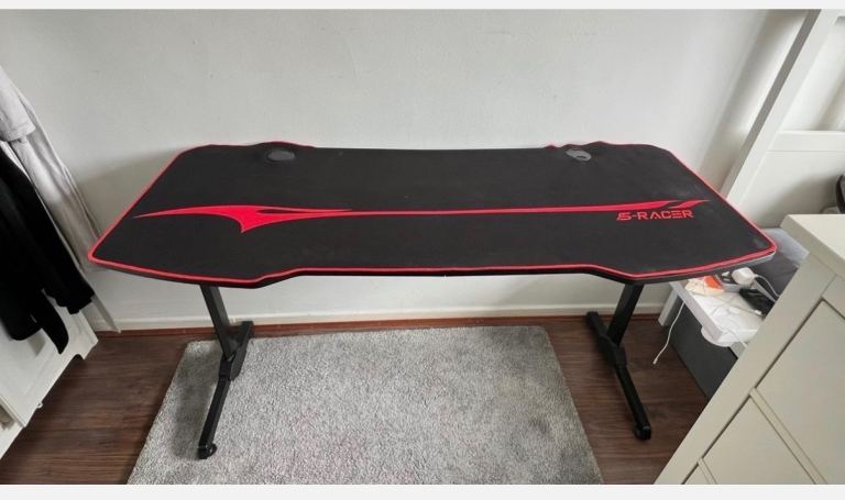 S-Racer Gaming Desk – Black and Red, Good Condition