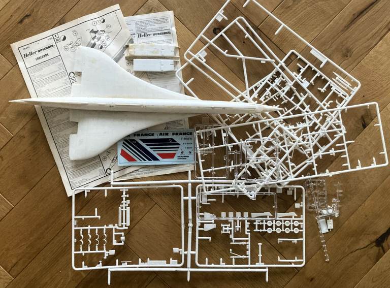 VINTAGE CONCORDE 1/125 MODEL KIT 1970s HELLER HUMBROL AIR FRANCE AIRLINER AIRFIX BA JET LINER
