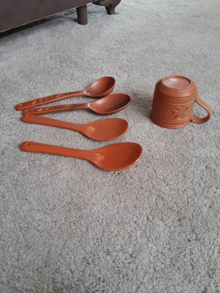 13 pieces Clay  Spoon/ Plate 
