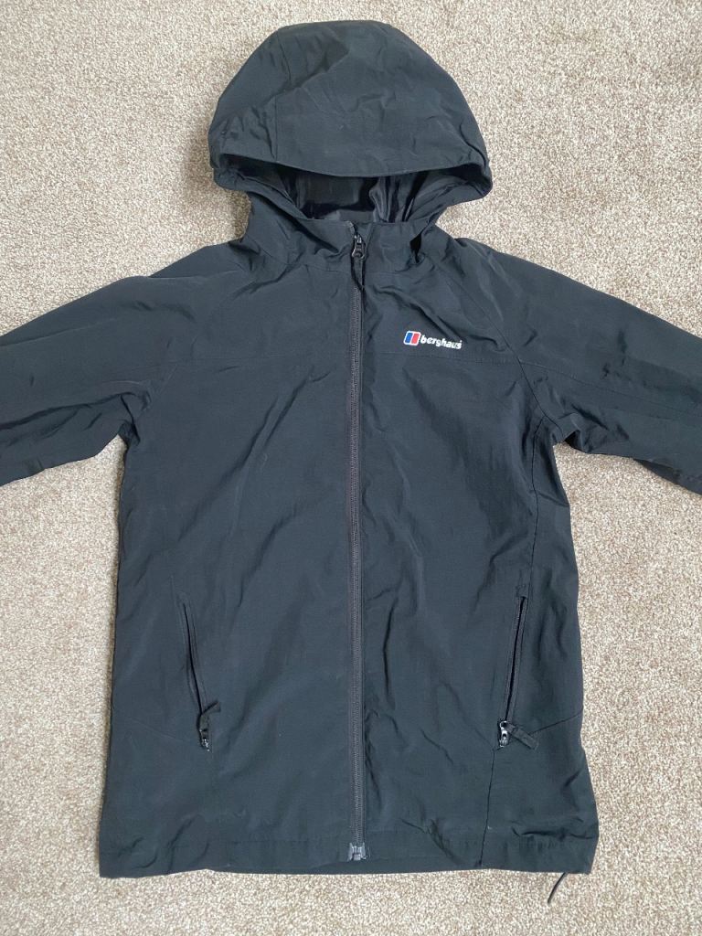 Berghaus Kids Waterproof Jacket Age 11-12 Black Excellent Condition Raincoat