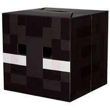 Minecraft box Enderman cardboard head costume