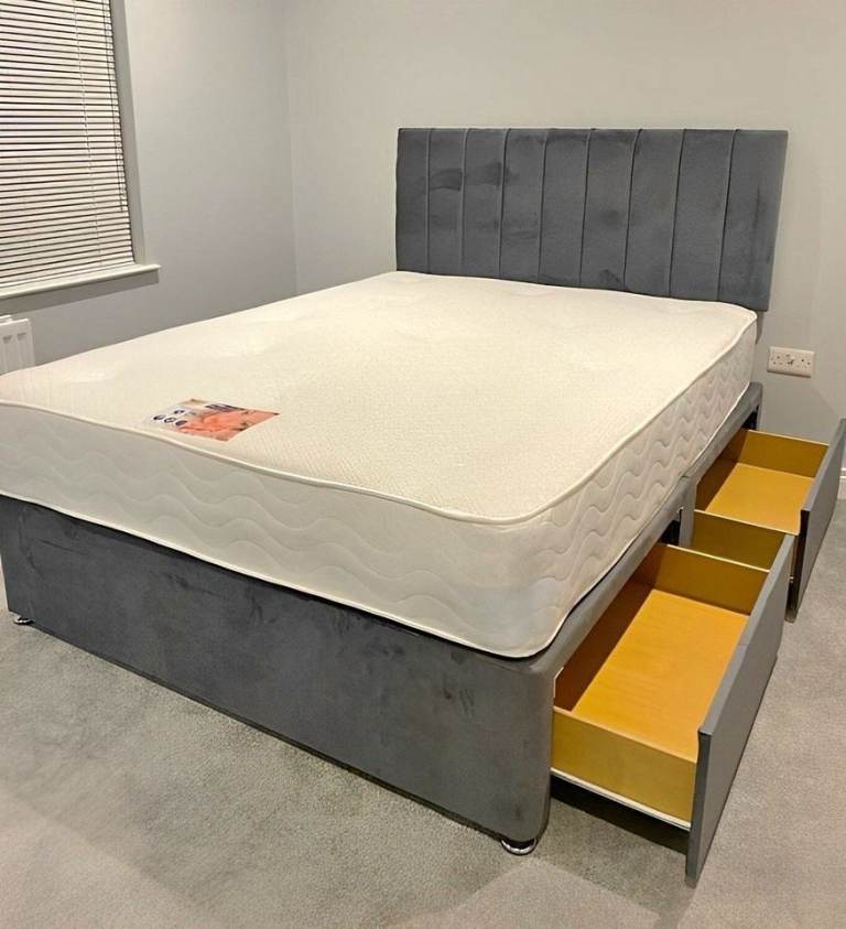 🔥 Weekend Hot Deal ------DIVAN 4FT6 Double Bed and mattress OPt Storage Drawers Base - NEW COD!