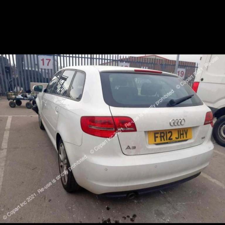 Audi A3 8P white rear bumper with parking sensors 