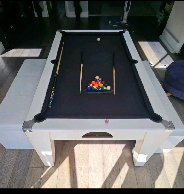 JPT 7ft English Pool Table – Complete Dining & Pool Set