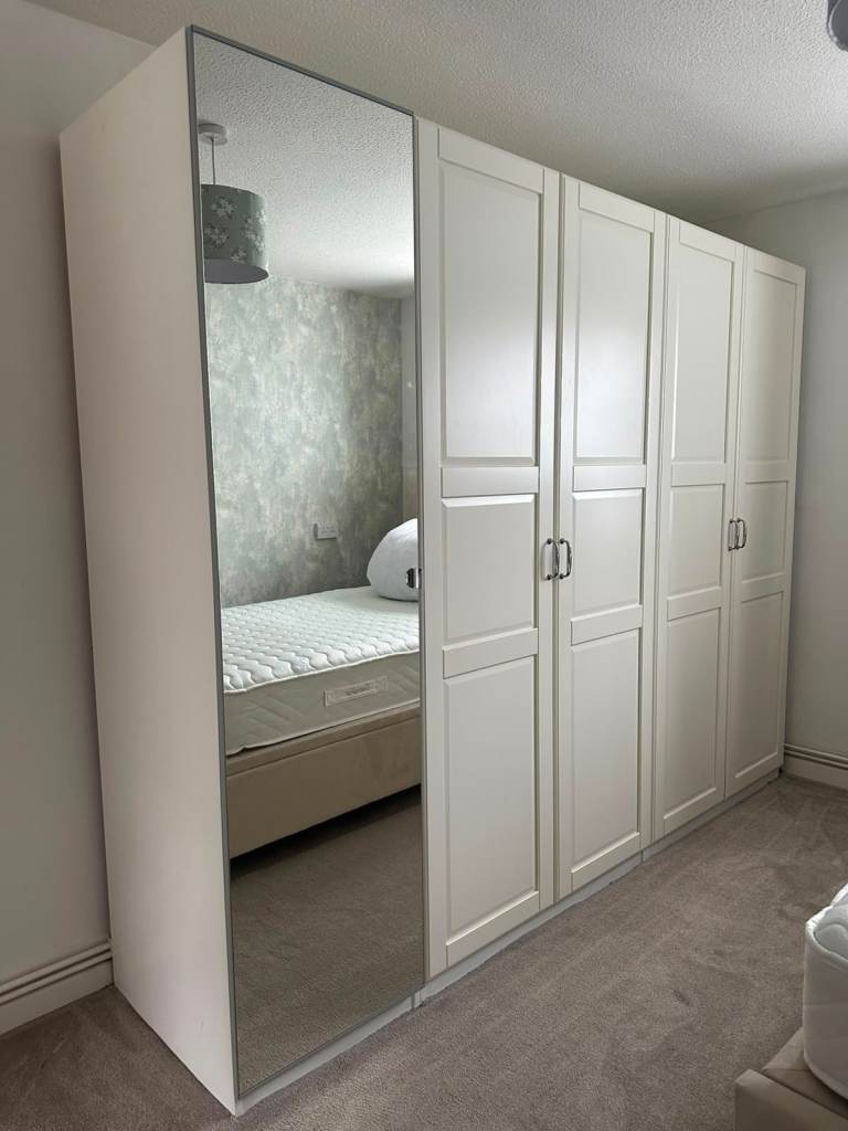 5 door white wardrobes