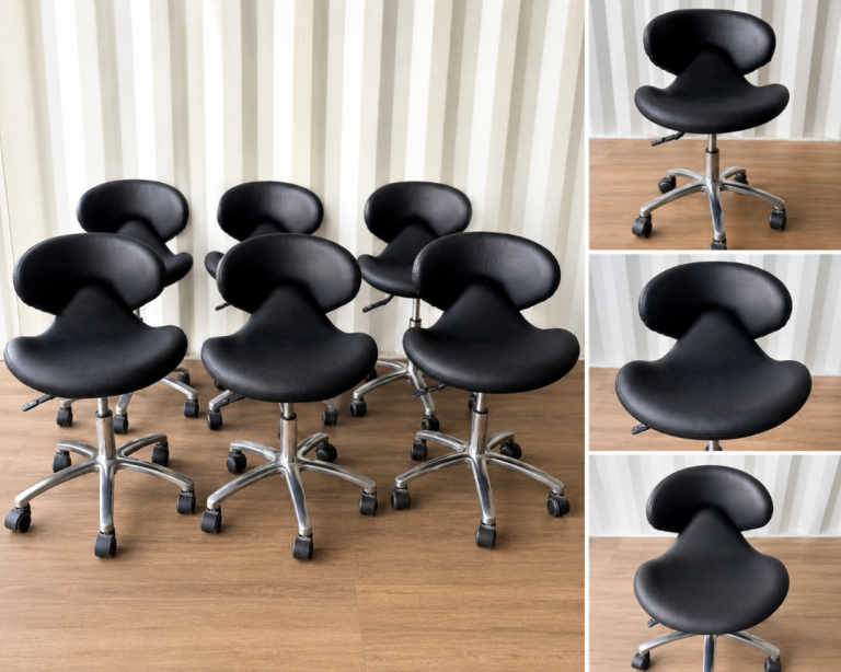 Professional Nail Technician Salon Chairs – Black Hydraulic Swivel Stools