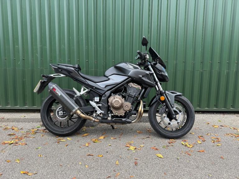 Honda CB500F Black 2022 1 Owner 8000 Miles Full Honda History Carbon Exhaust A2