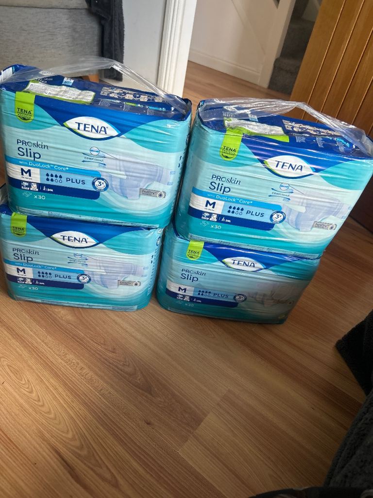 Tena pro skin slip pads with tabs 