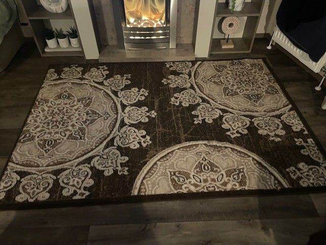 BROWN AND CREAM RUG FOR SALE