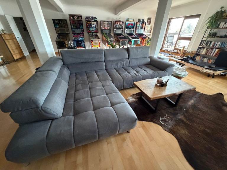 Large Grey Corner Sofa – Good Condition