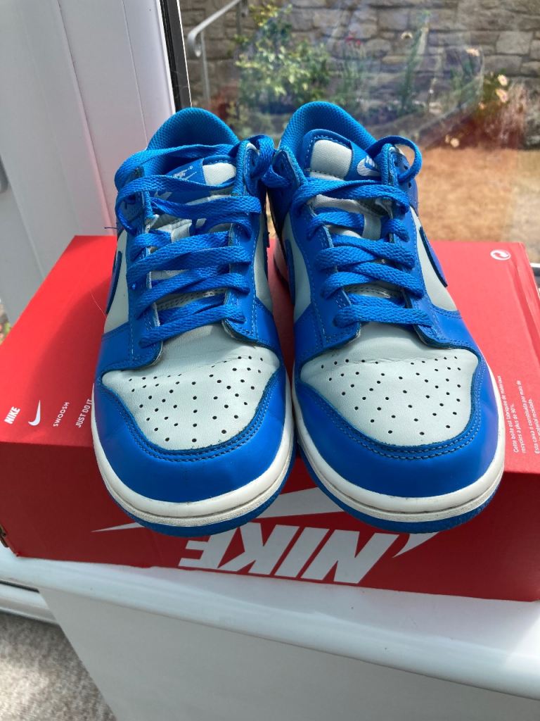 Nike Dunk Low Trainers – Blue and White, Good Condition