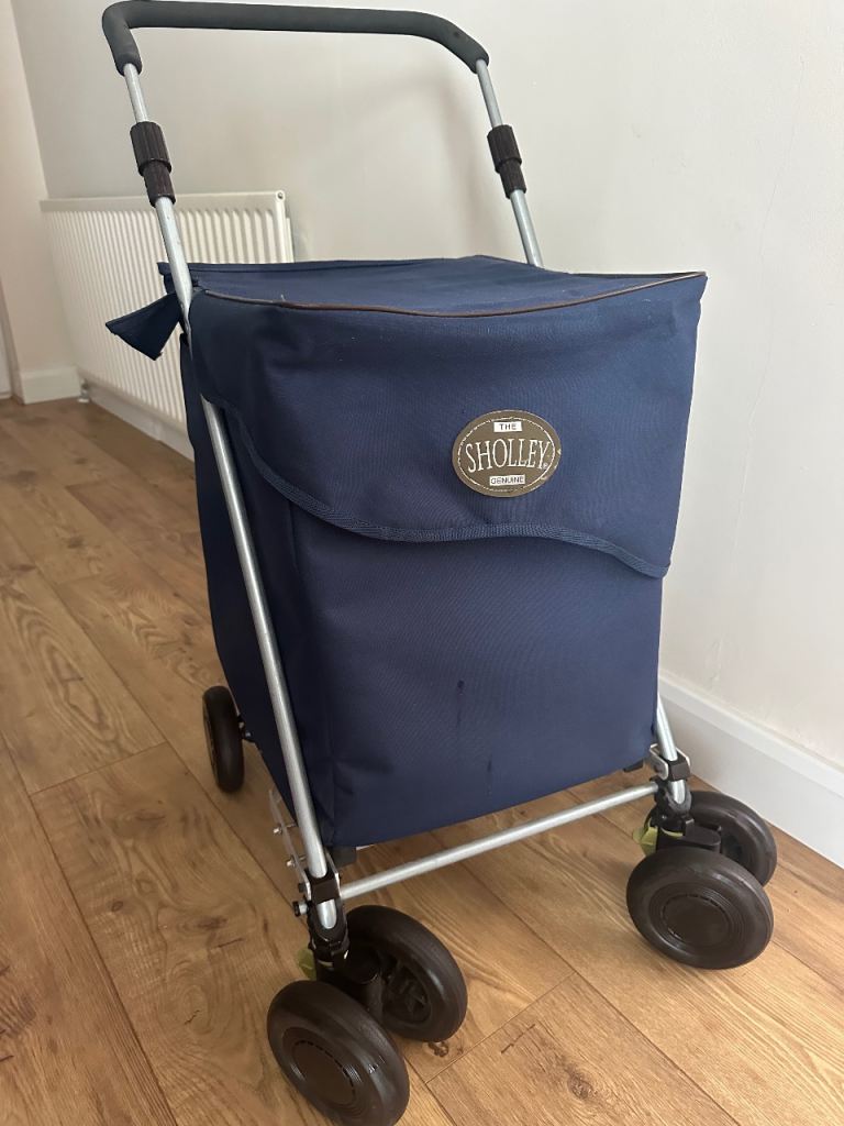 SHOLLEY Shopping Trolley – Navy Blue, Good Condition