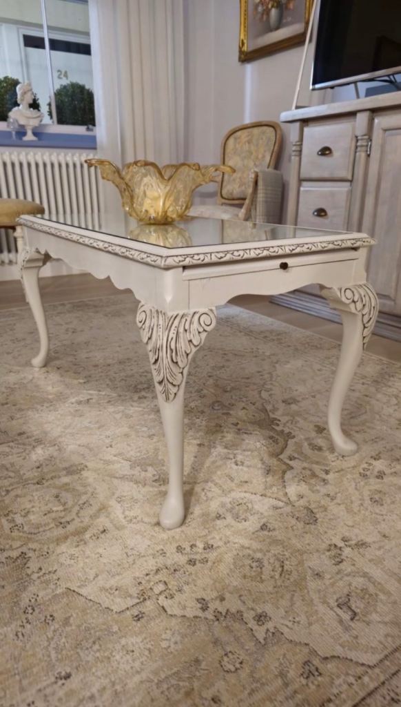 Antique French Baroque Coffee Table Dove Grey
