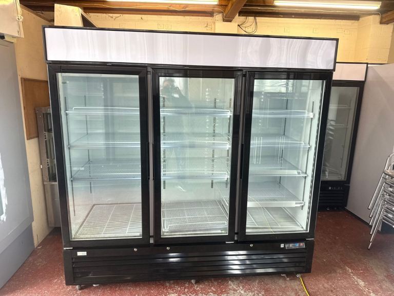 Commercial upright display fridge triple door Italian make 