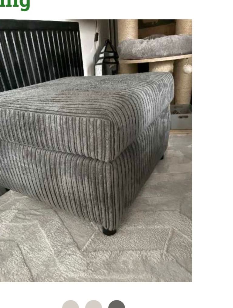 FREE. Grey Corduroy  Footstool  – Good Condition
