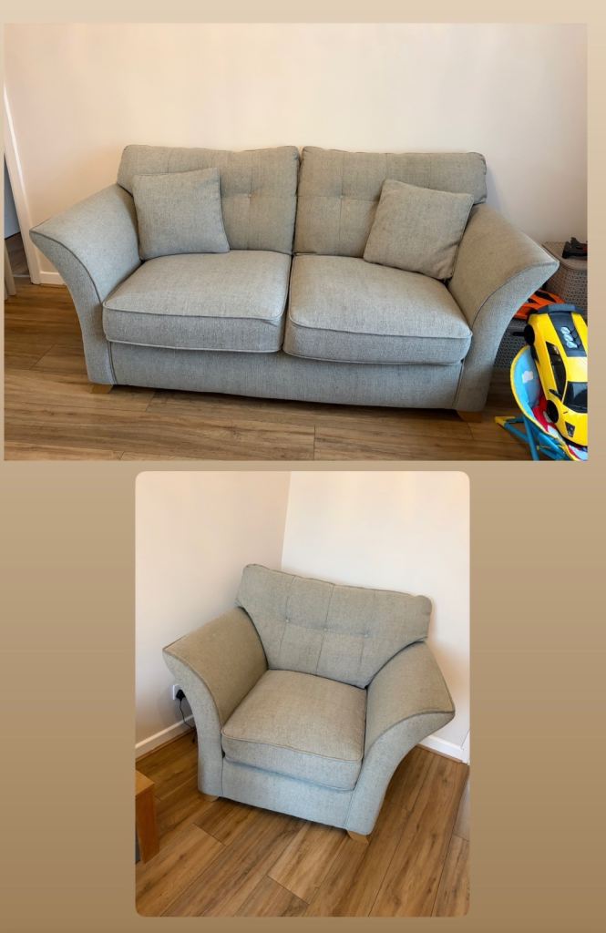 Fabric Sofa and Armchair Set – Good Condition