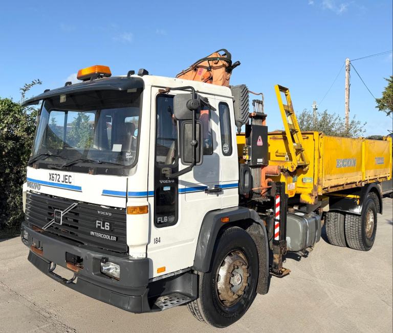 2000 VOLVO FL6 210 4X2 GRAB DROPSIDE TIPPER ATLAS 3008 CRANE 18 TON IDEAL EXPORT