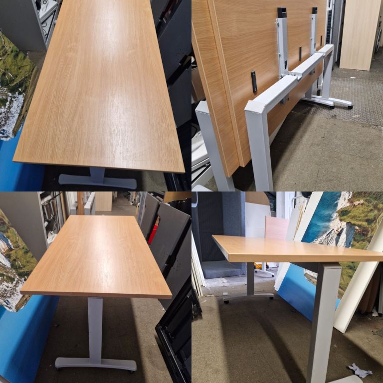 Foldable meeting tables on wheels (6 available) 150cm x 75cm