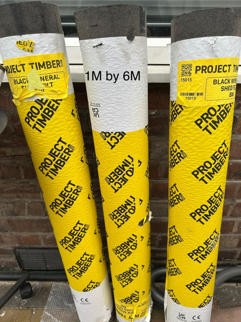 Roof Shed Felt Black 6m x 1m