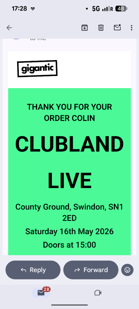 Clubland live tickets Swindon 