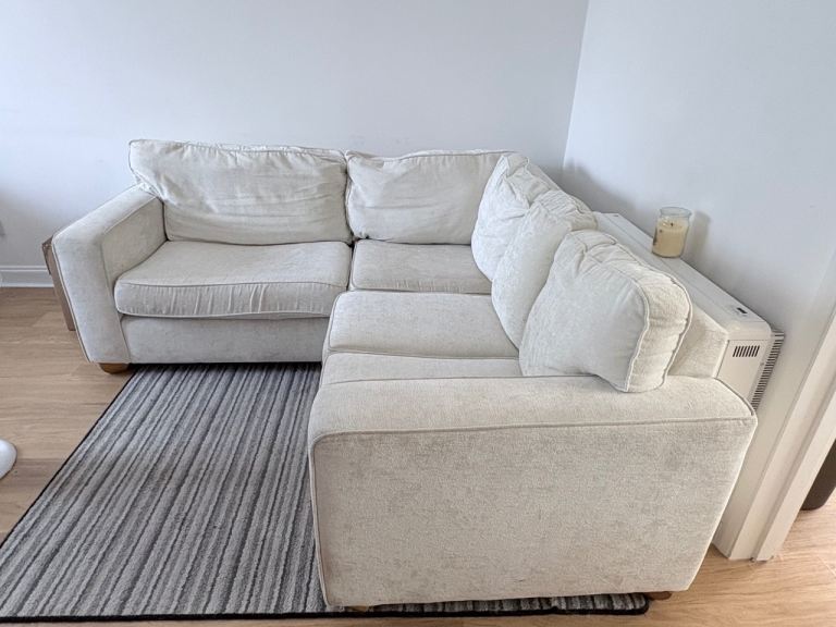 FREE - Cream Fabric Corner Sofa