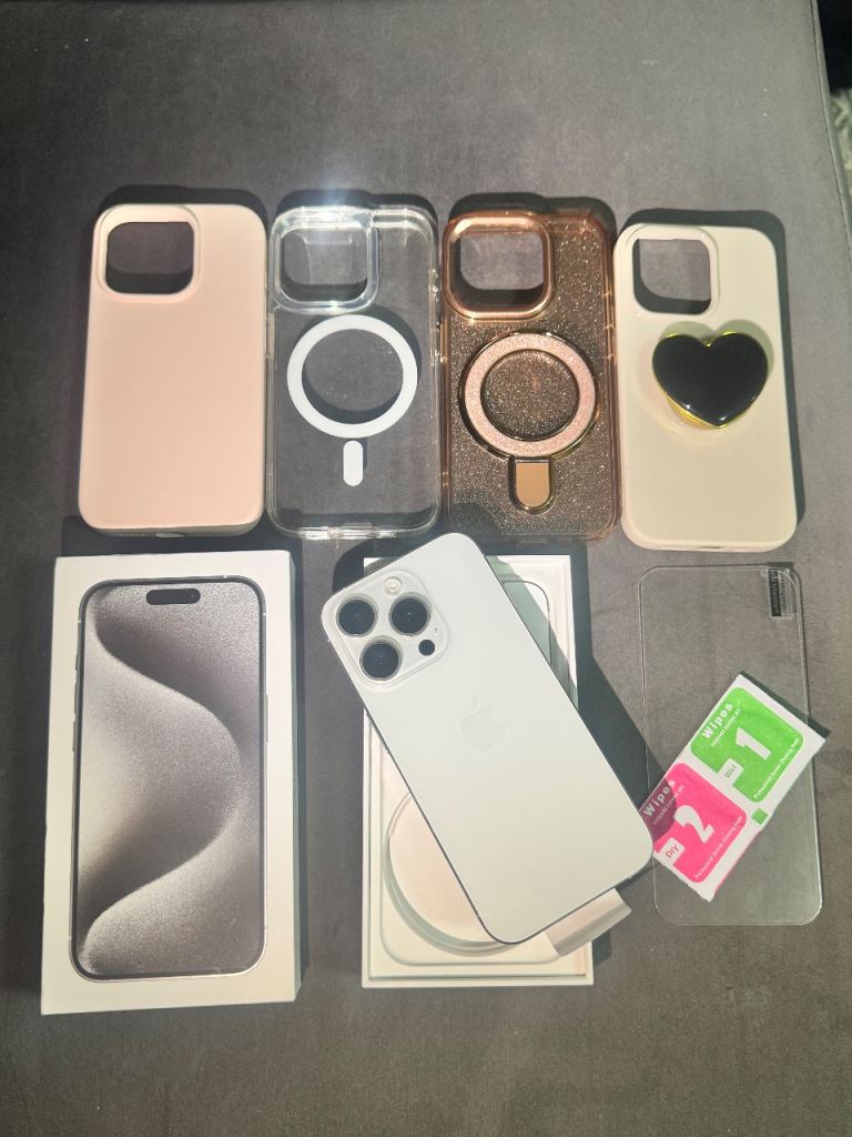 image for Apple iPhone 15 Pro 128GB White Titanium Unlocked With  Box (GRADE A+)