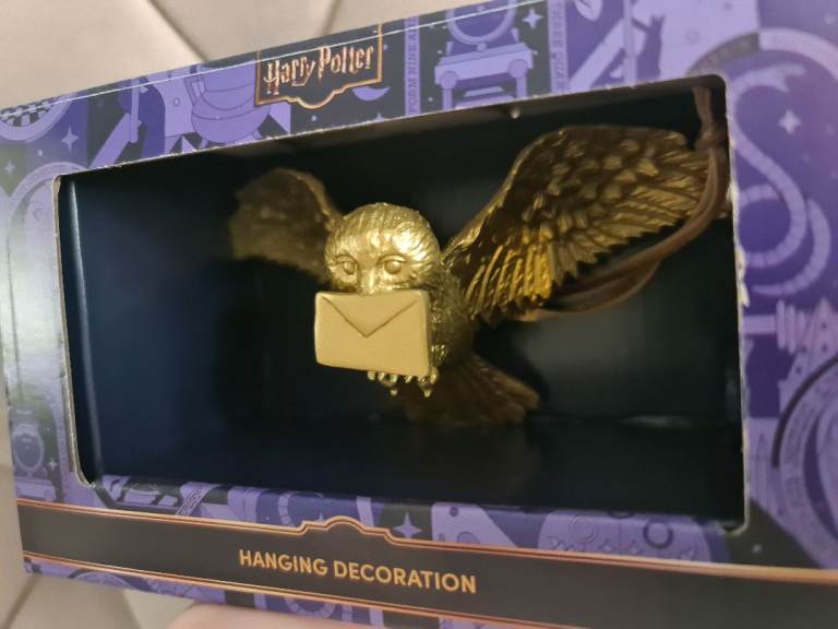Harry Potter Hedwig Owl Gold Resin Christmas Tree Decoration Brand New in Box Viral 2025