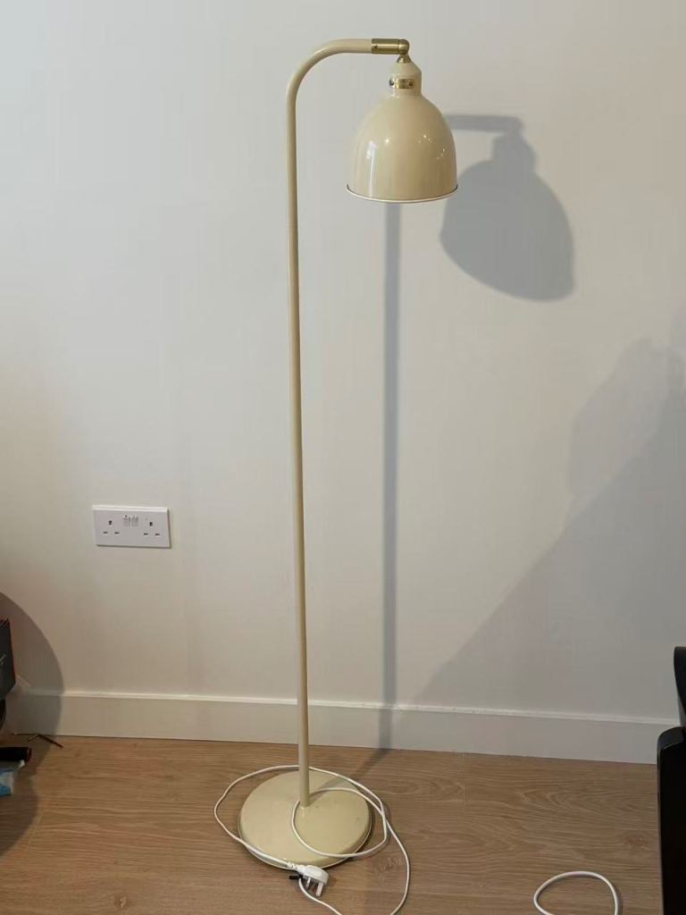 IKEA Cream Metal Floor Lamp – Good Condition