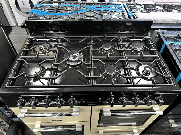 Leisure Cookmaster 100cm Gas Range Cooker Cream Black 7 Burner CK100G232C Graded
