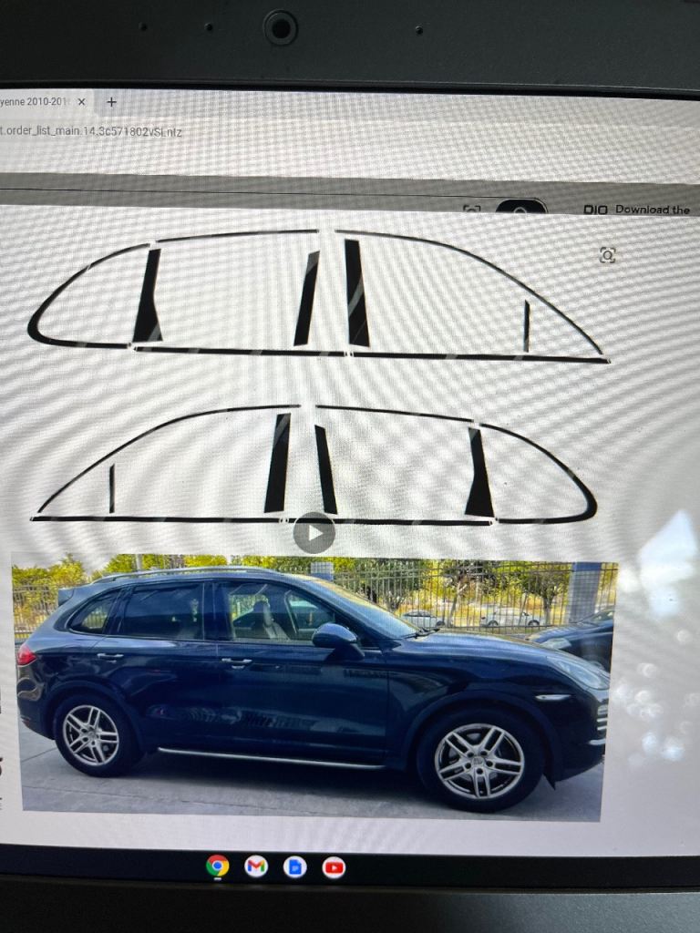 Porsche Cayenne 92A 958 Black Window Trim Set.