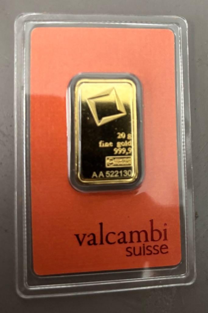 20g gold bar valcambi suisse 