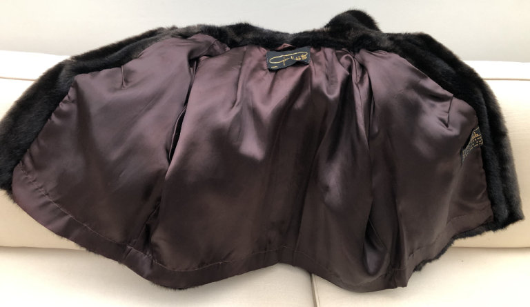 Vintage Tissavel black/brown faux fur jacket S/M ONO - VG vintage condition