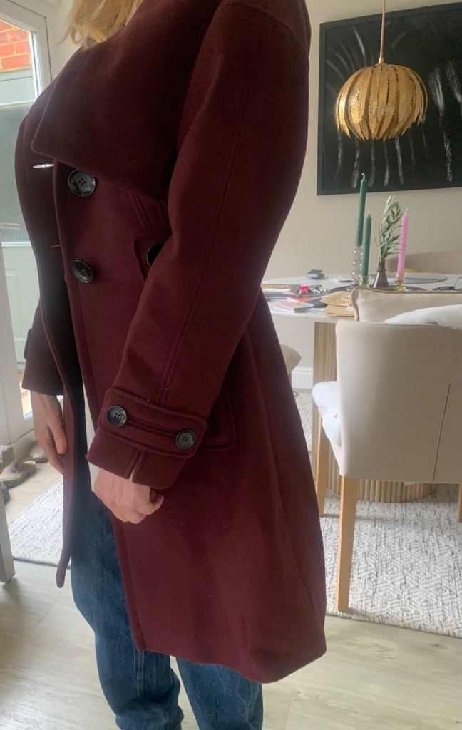 image for Karen Millen Ladies Coat Size 8 Burgundy 