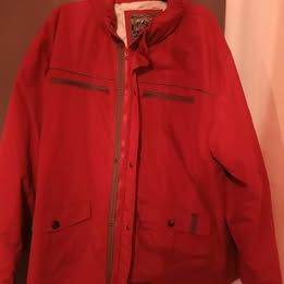 brand new men very warm red jacket plenty pockets sized 4xl