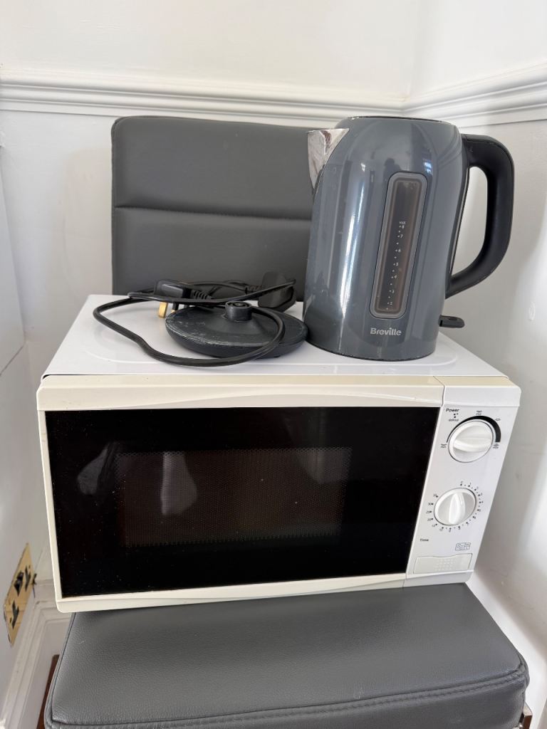 Microwave and kettle