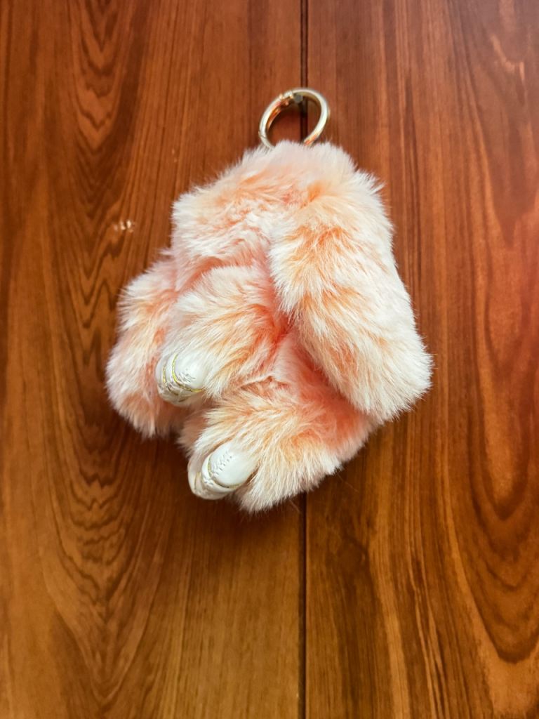 Cute Pink Plush Bunny Keychain – Soft & Fluffy