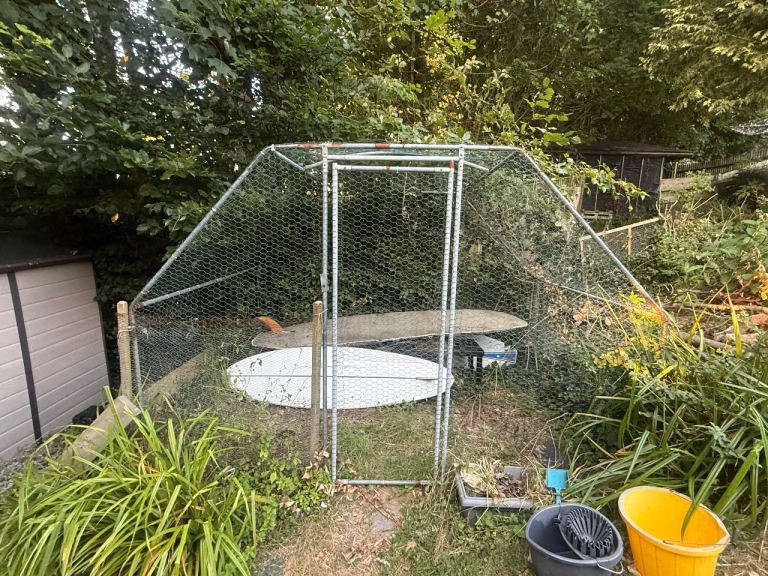 3X2M Chicken Run Walk In Pet Cage T Shape Chicken Coop Galvanized