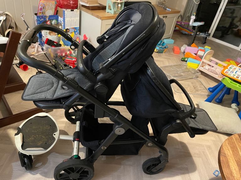 Silver cross double coast pram with lots of accessories