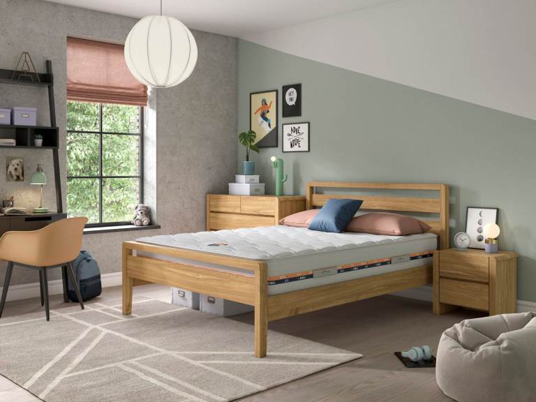 Solid wood ash double bed frame VGC