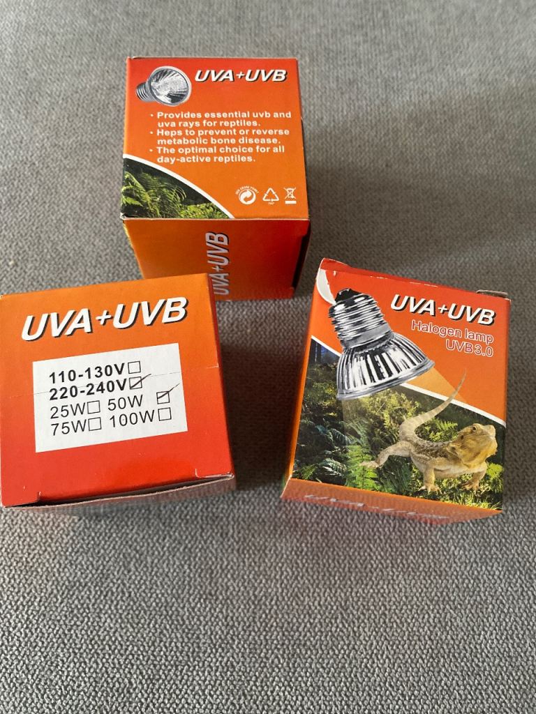3 x UVA uvb bulbs new