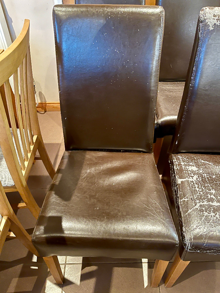 Set of x6 quality dining chairs, upcycle/restoration project 