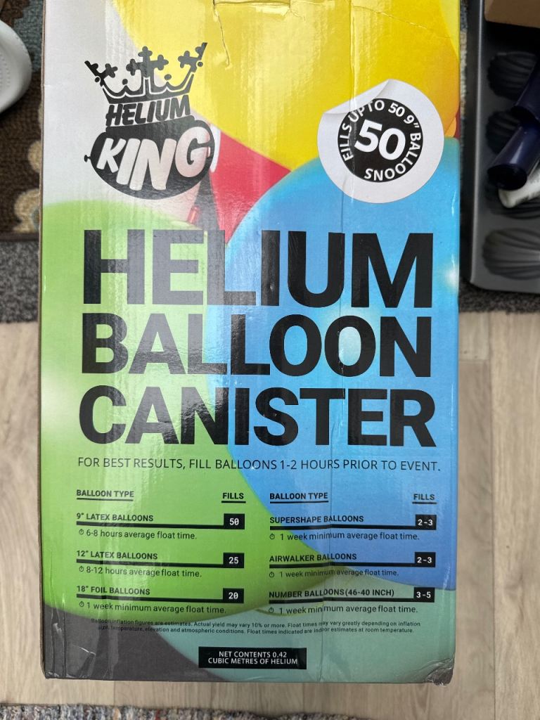 Helium balloon canister