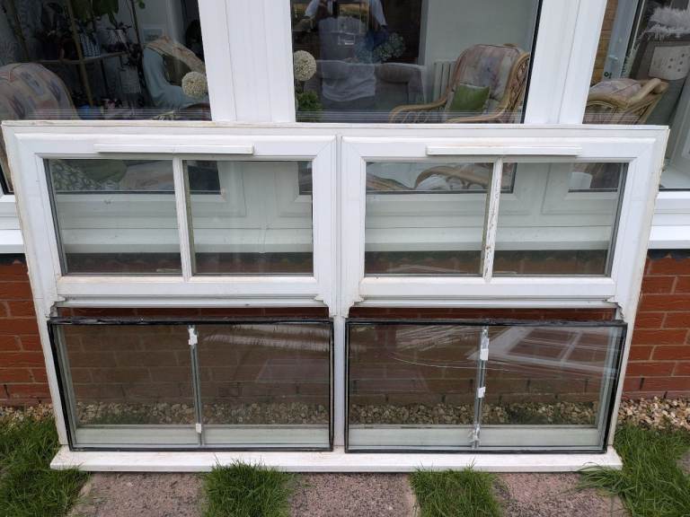 White Double Glazed Windows and Door - Fair Condition