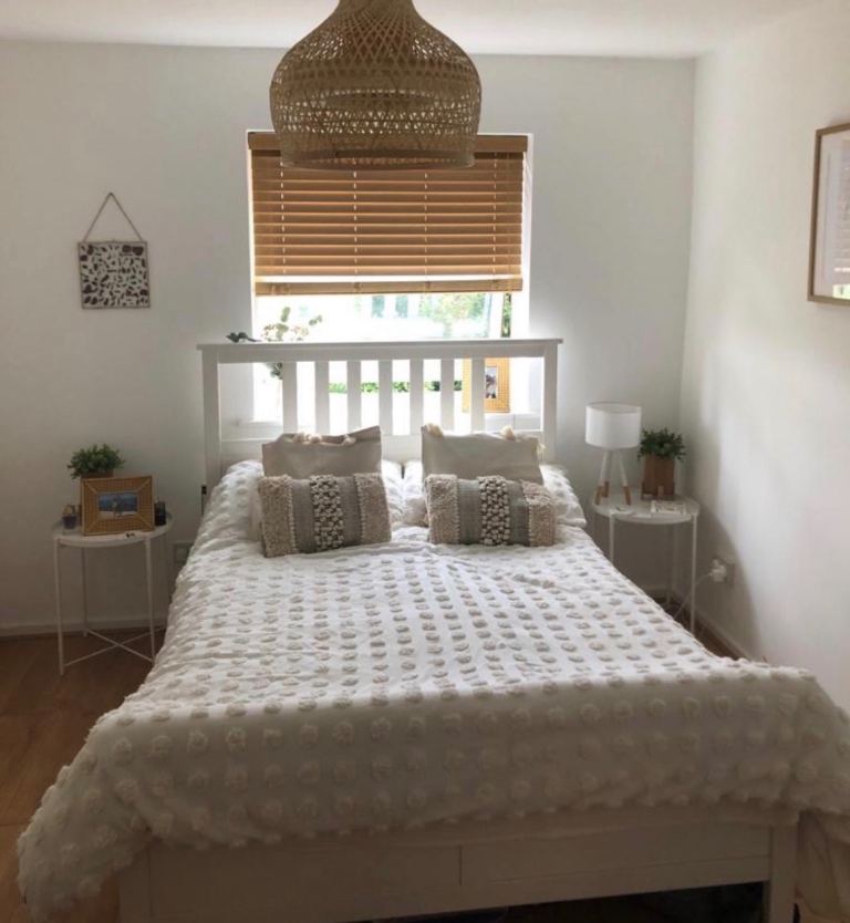 IKEA white bed frame double 