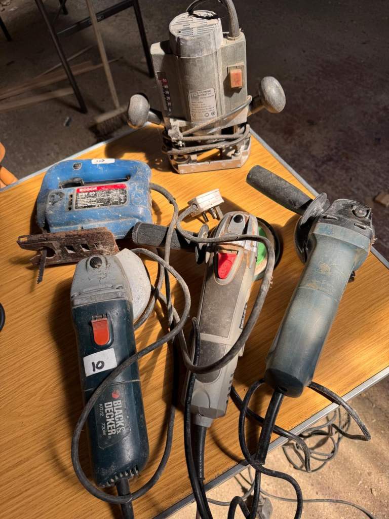 Job lot of cabled power tools