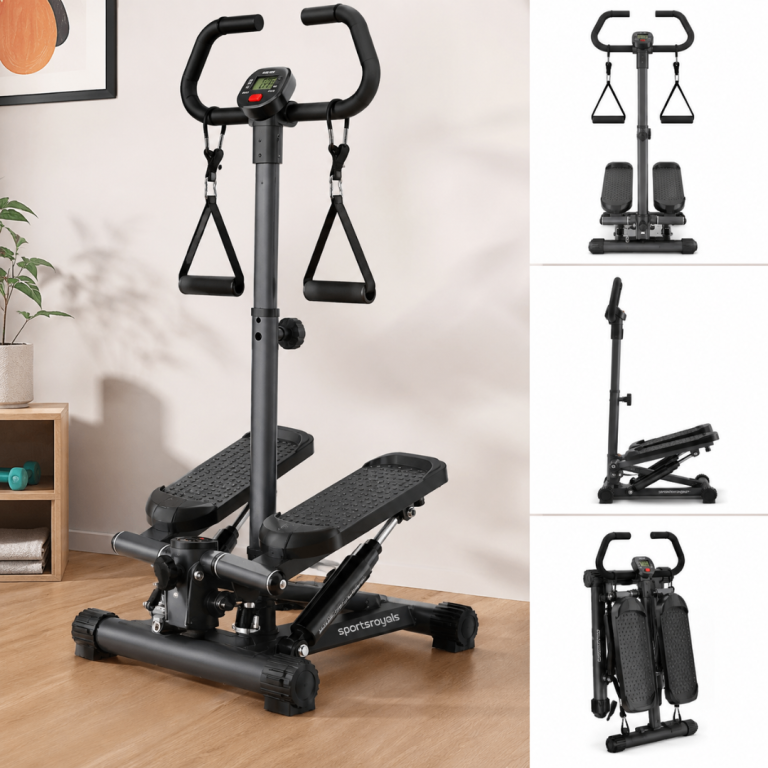 Sportsroyals Mini Stepper with Handlebar & Resistance Bands Home Exercise Machine New