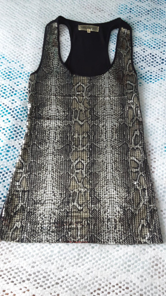 Ladies snake skin pattern sequin top