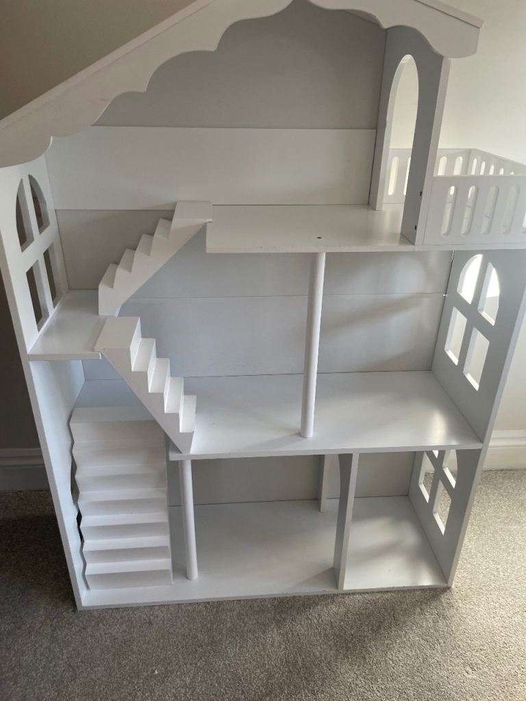 White wooden Doll house bookshelf 